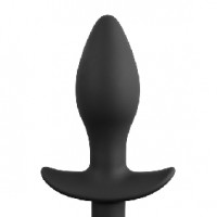 Anal Plug with Tail Silicone Black